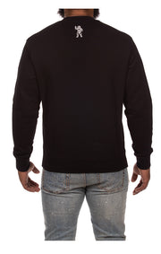 Back View of the Billionaire Boys Club BB Small Script Sweatshirt in black