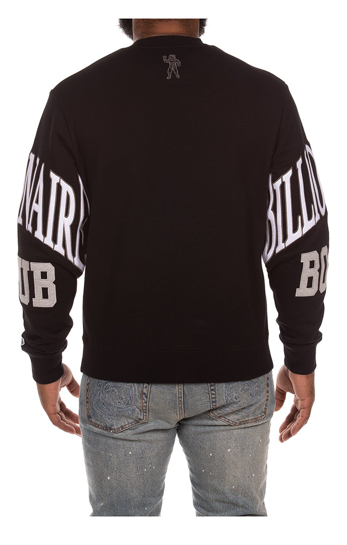 Back Side View of the Billionaire Boys Club BB Big Face Sweatshirt in black
