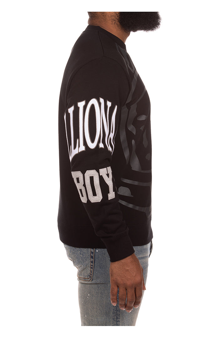 Right Side View of the Billionaire Boys Club BB Big Face Sweatshirt in black