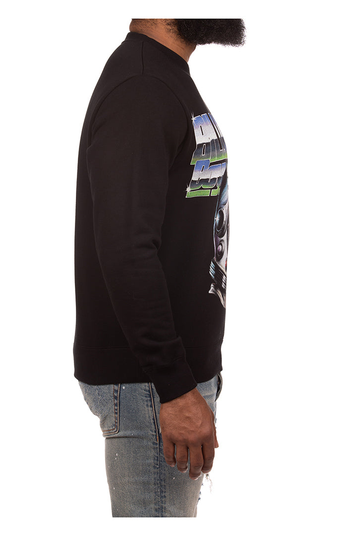 Right Side View of the Billionaire Boys Club BB Jet Pack Sweatshirt in black