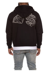 Back View of the Billionaire Boys Club BB Karat Hoodie in black