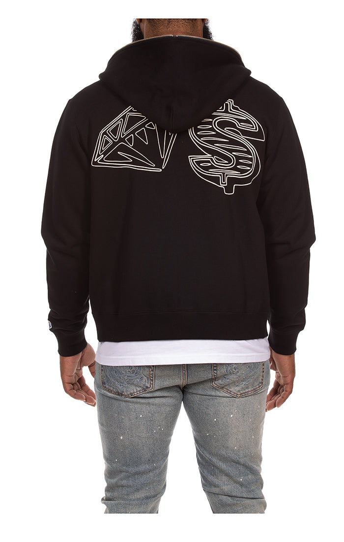 Back View of the Billionaire Boys Club BB Karat Hoodie in black
