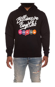 Front View of the Billionaire Boys Club BB Script Hoodie in black