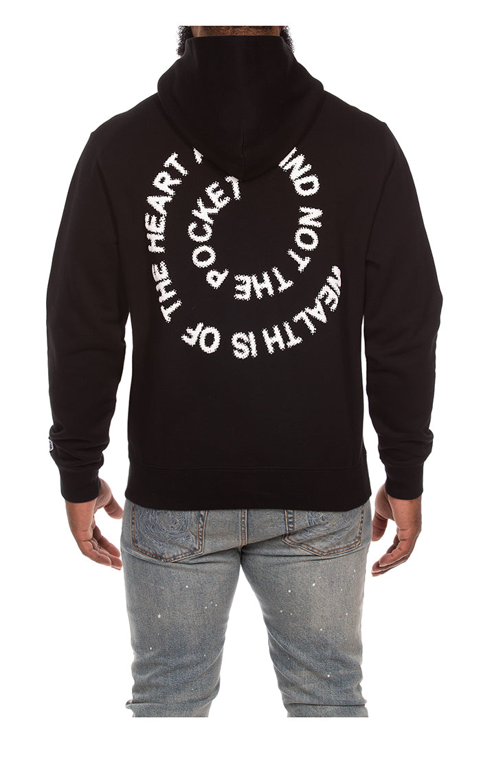 Back View of the Billionaire Boys Club BB Script Hoodie in black