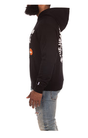Left Side View of the Billionaire Boys Club BB Script Hoodie in black