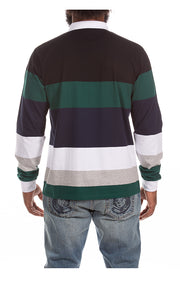 Back View of the Billionaire Boys Club BB Rugby Jersey LS Knit in black