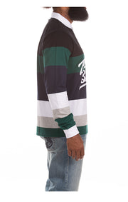 Right Side View of the Billionaire Boys Club BB Rugby Jersey LS Knit in black