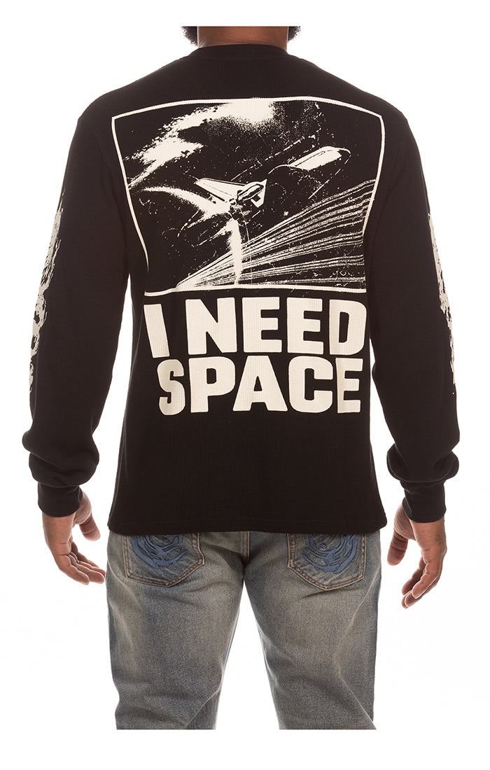 Back View of the Billionaire Boys Club BB I Need Space LS Knit in black