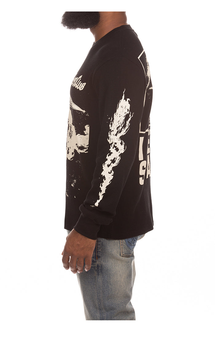 Left Side View of the Billionaire Boys Club BB I Need Space LS Knit in black