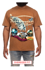 Front View of the Billionaire Boys Club BB Asteroids SS Knit (Oversized Fit) in Monk's Robe