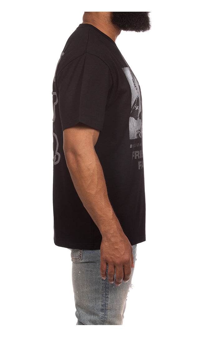 Left Side View of the Billionaire Boys Club BB Friends And Family SS Knit (Oversized Fit) in black