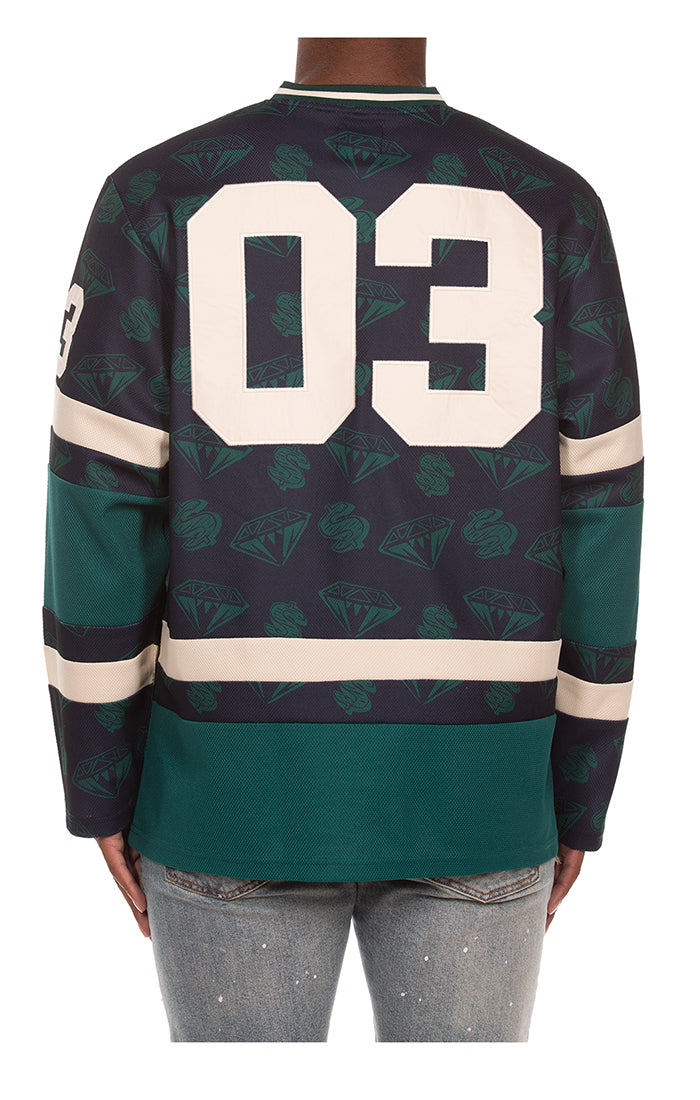 Back View of the Billionaire Boys Club BB Celsius Jersey LS Knit in Navy Blazer