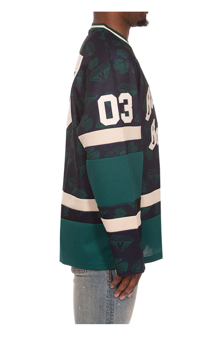 Right View of the Billionaire Boys Club BB Celsius Jersey LS Knit in Navy Blazer