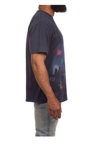 Right Side View of the Billionaire Boys Club BB Mist SS Knit (Oversized Fit) in Navy Blazer