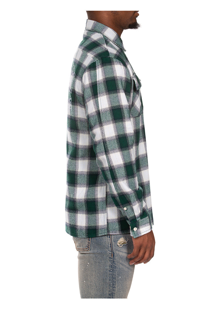 Right Side View of the Billionaire Boys Club BB Curve Ls Woven in rain forest 