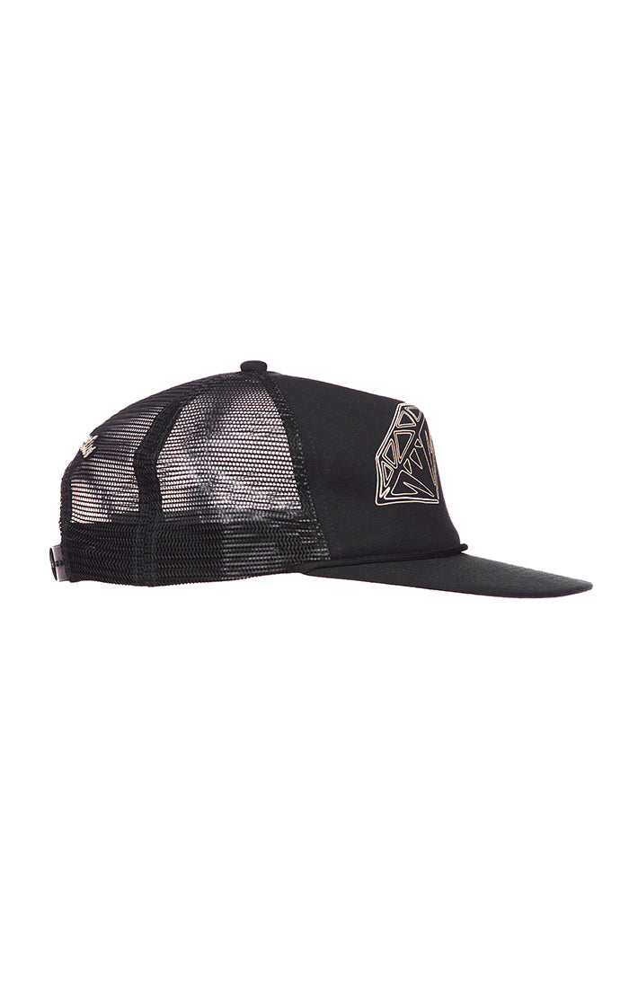 Right Side View of the  Billionaire Boys Club BB D & S Trucker Hat in Black
