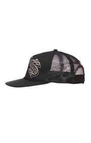 Left Side View of the  Billionaire Boys Club BB D & S Trucker Hat in Black