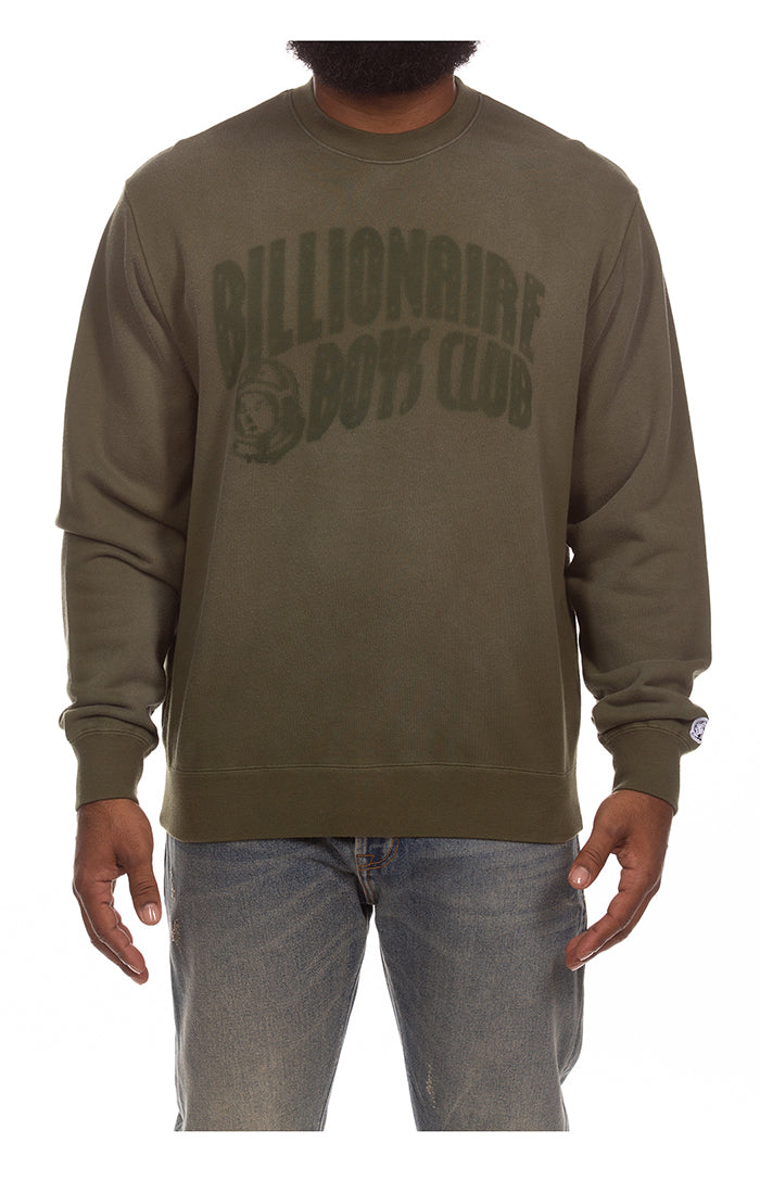 Front View of Billionaire Boys Club BB Curve Faded Sweatshirt in Cypress