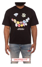 Front view of BB Smile Tee in Black - Men's Streetwear Tees 