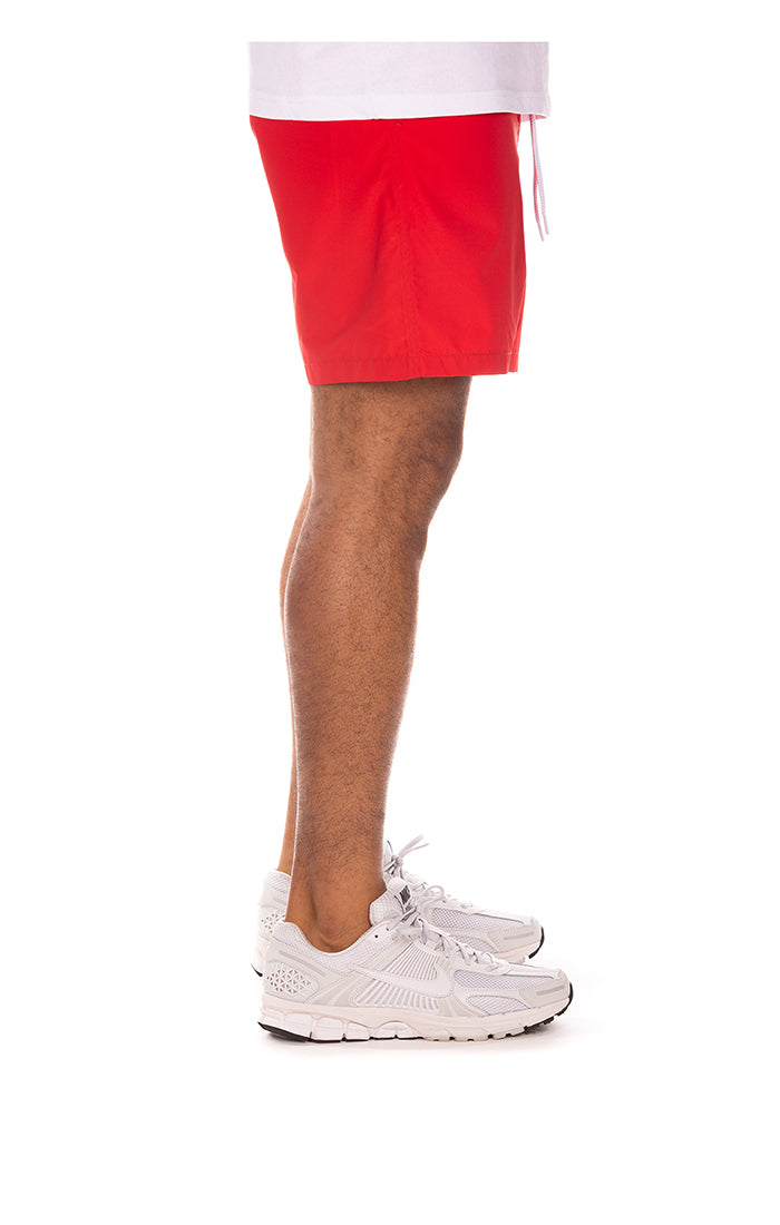 Right side view of BB Curve Shorts in Red - Men's Shorts
