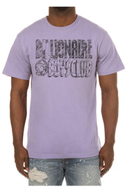 Front View of the BBC Club Sketch SS Tee in pastel lilac - Men's Streetwear Tees