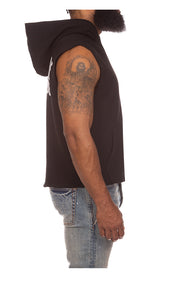 Right side view of Billionaire Boys Club Space Hoodie in Black - Men's Sleeveless Hoodies