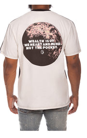 Back view of Billionaire Boys Club Beyond SS Knit Oversized Tee in Gardenia - Men's Streetwear Tees