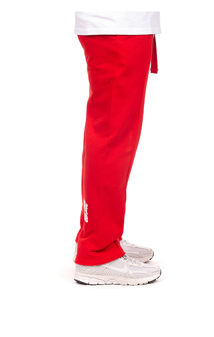 Right side view of BBC Curve Sweatpants in Red - Men's Sweatpants 