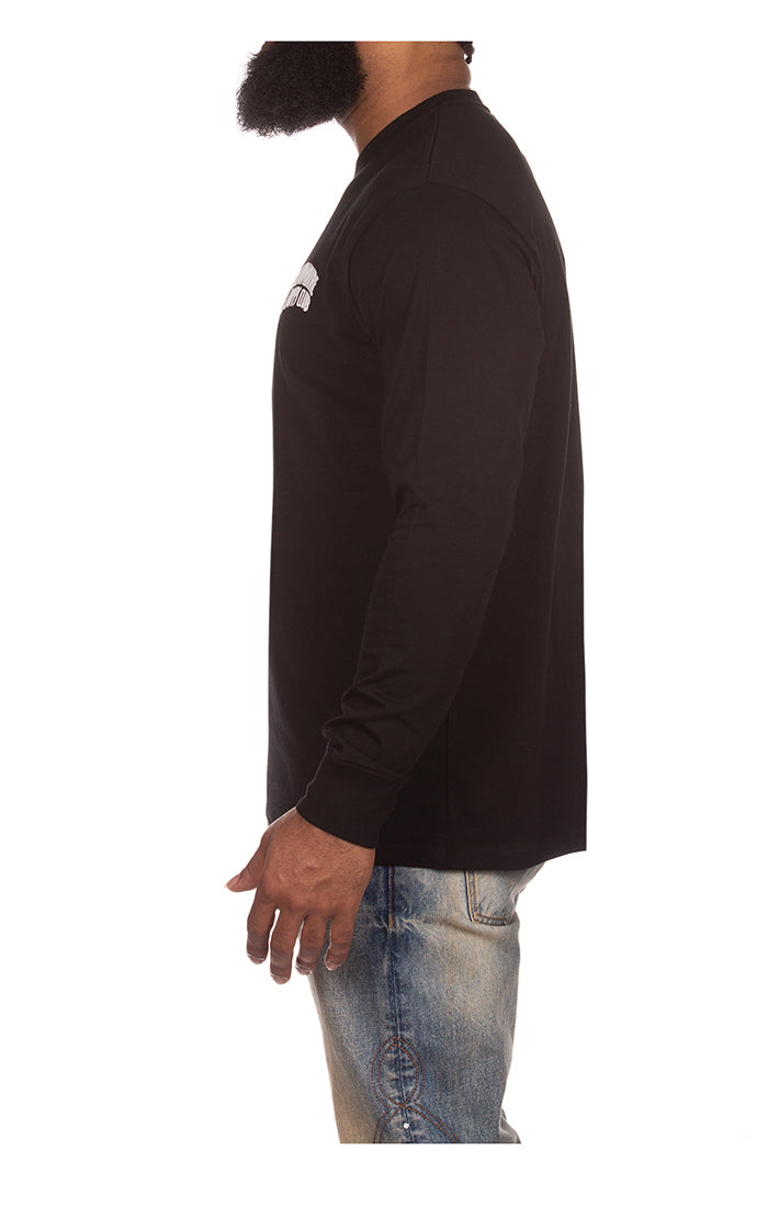 Left View of the Billionaire Boys Club BB Long Sleeve Arch in black