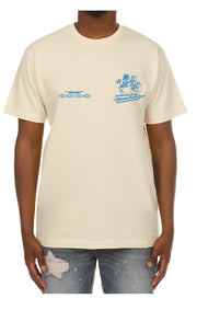 Front view of the Billionaire Boys Club Sound Waves Tee in Winter White - Men's Streetwear Tees