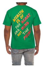 Back view of the BBC Paint Tee in Jolly Green - Men's Streetwear Tees