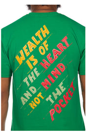 Close up view of Billionaire Boys Club Paint Tee in Jolly green - Men's streetwear tees