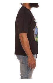 Right side view of  BBC SS Knit Cropped Tee in Black - Men's Streetwear Tees
