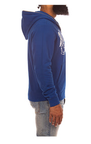 Right Side view of the Billionaire Boys Club BB Curve Zip Hoodie in blue - Men's Hoodies