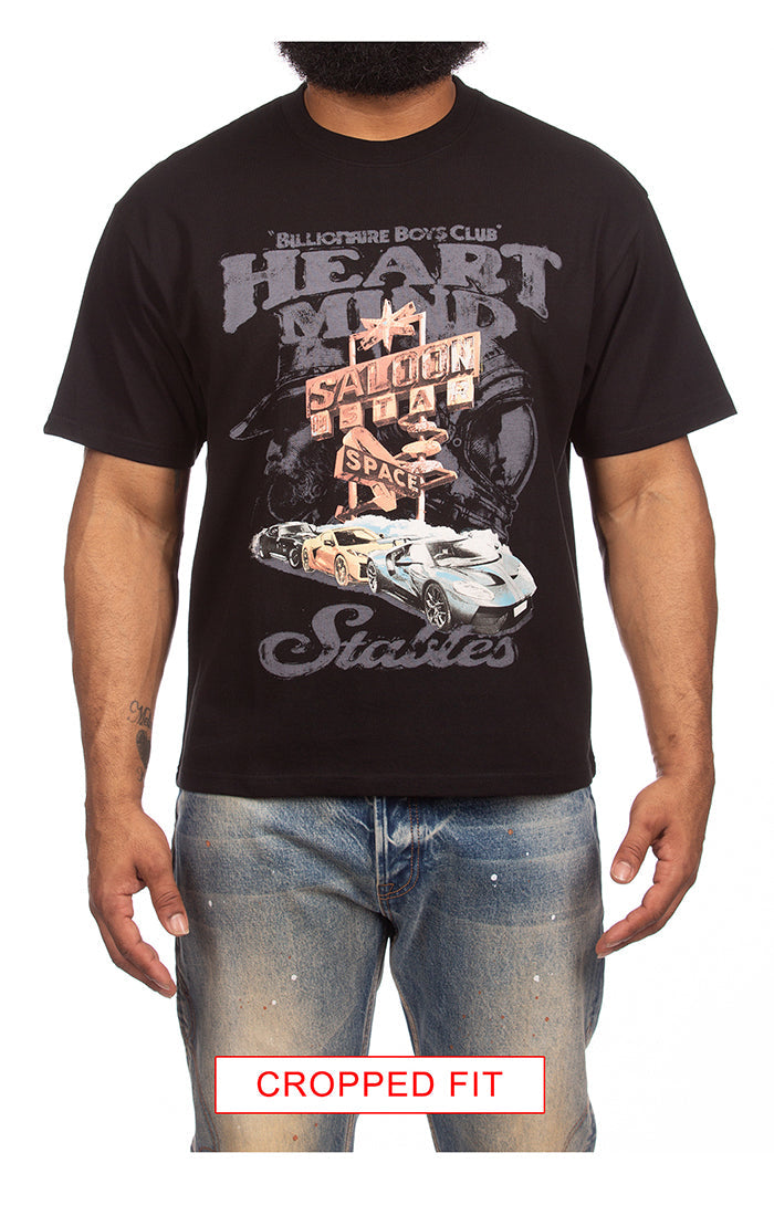 Front view of Billionaire Boys Club Ride Stables SS Knit Tee - Men's Streetwear Tees