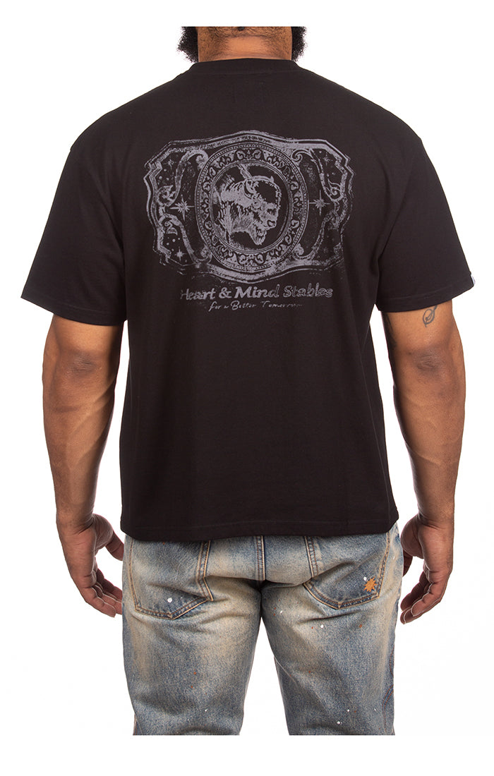 Back View of BB Ride Stables SS Knit - Men's Streetwear Tees