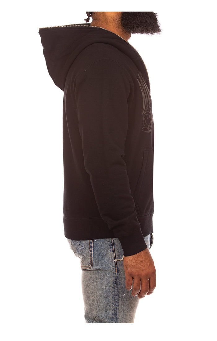Right Side view of the Billionaire Boys Club BB Curve Zip Hoodie in black - Men's Hoodies