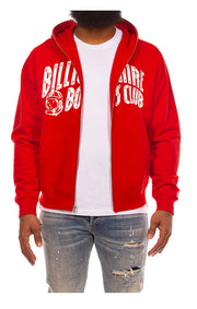 BBC Curve Zip Up in Red - Men's Streetwear Hoodies