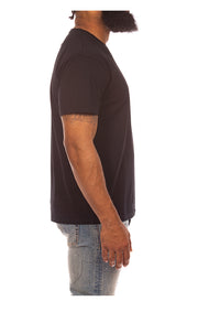 Side View of Billionaire Boys Club Helmet Shortsleeve Tee in Black - Men's Streetwear Tees