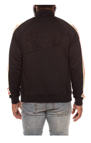 Back view of BBC Soundcheck Jacket in Black – Men’s Streetwear Zip-Up Jacket