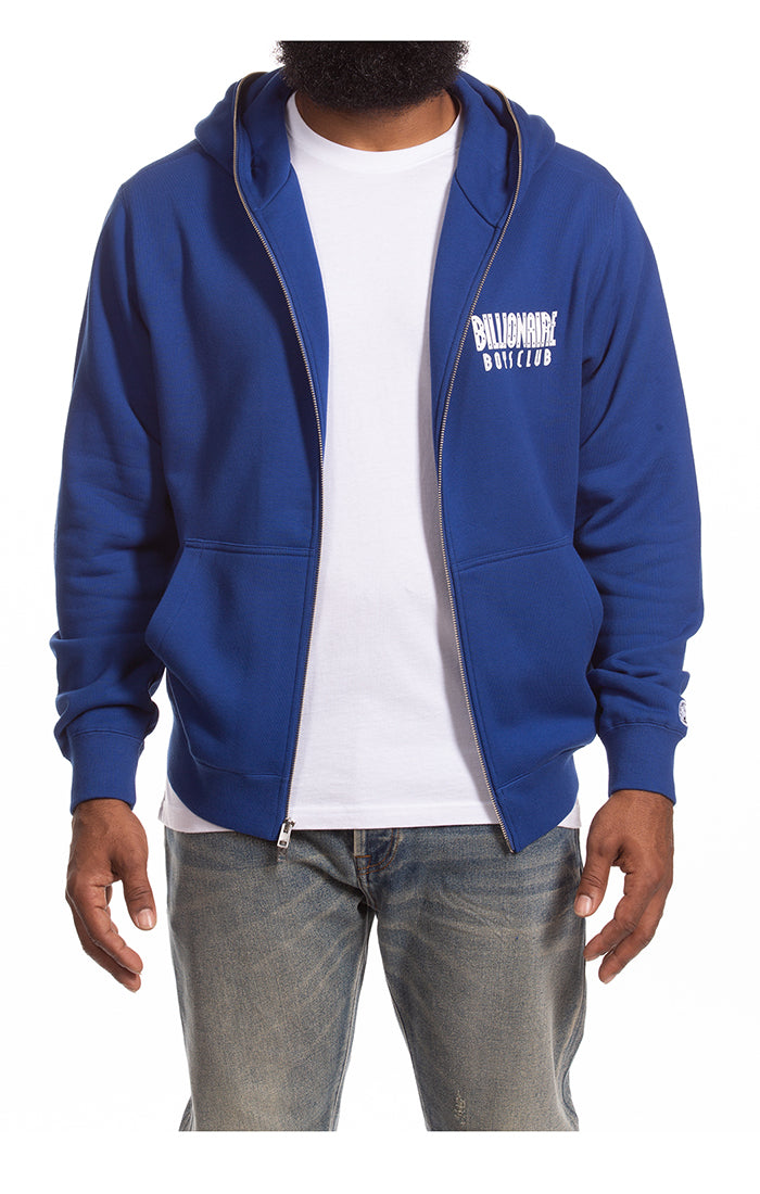 Front View of the Billionaire Boys Club Astro Zip Hoodie in Sodalite Blue