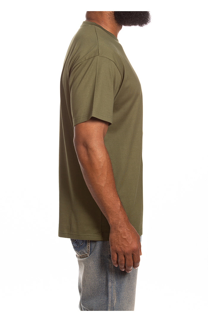 Right Side View of the Billionaire Boys Club BB Small Curve SS Knit in Cypress