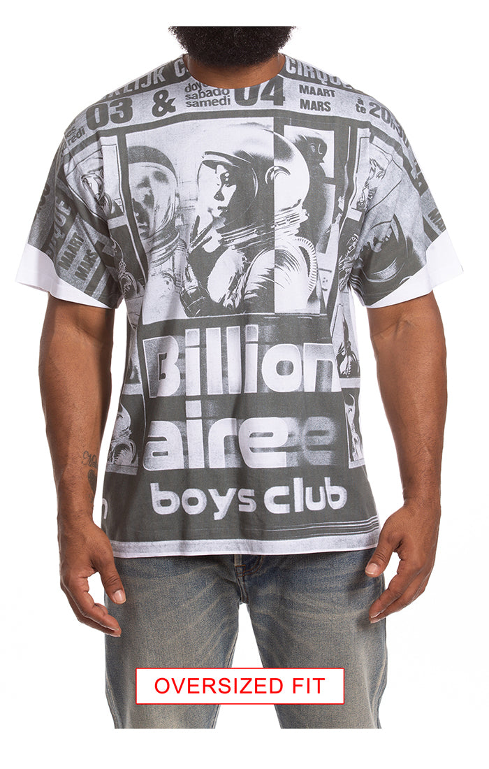 Front View of the Billionaire Boys Club BB News SS Knit (Oversize Fit) in White