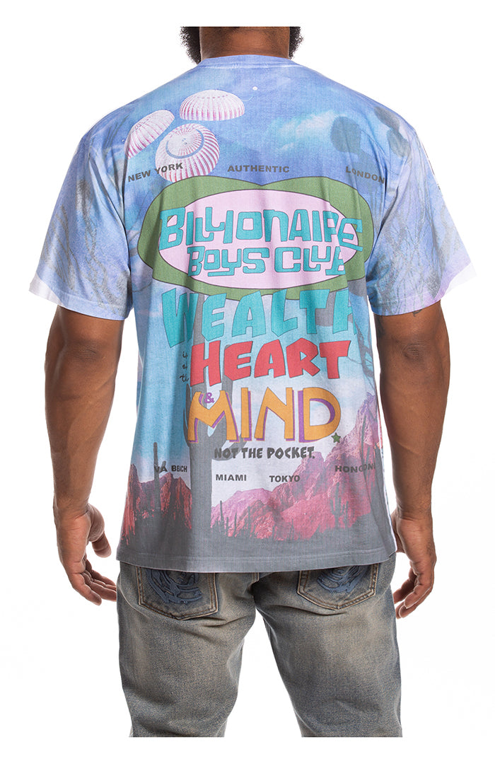 Back View of the Billionaire Boys Club BB Sunrise SS Knit (Oversize Fit) in White