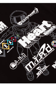 Close up View of WHM Logos on BB WHM Hoodie in Black - Men's Hoodies