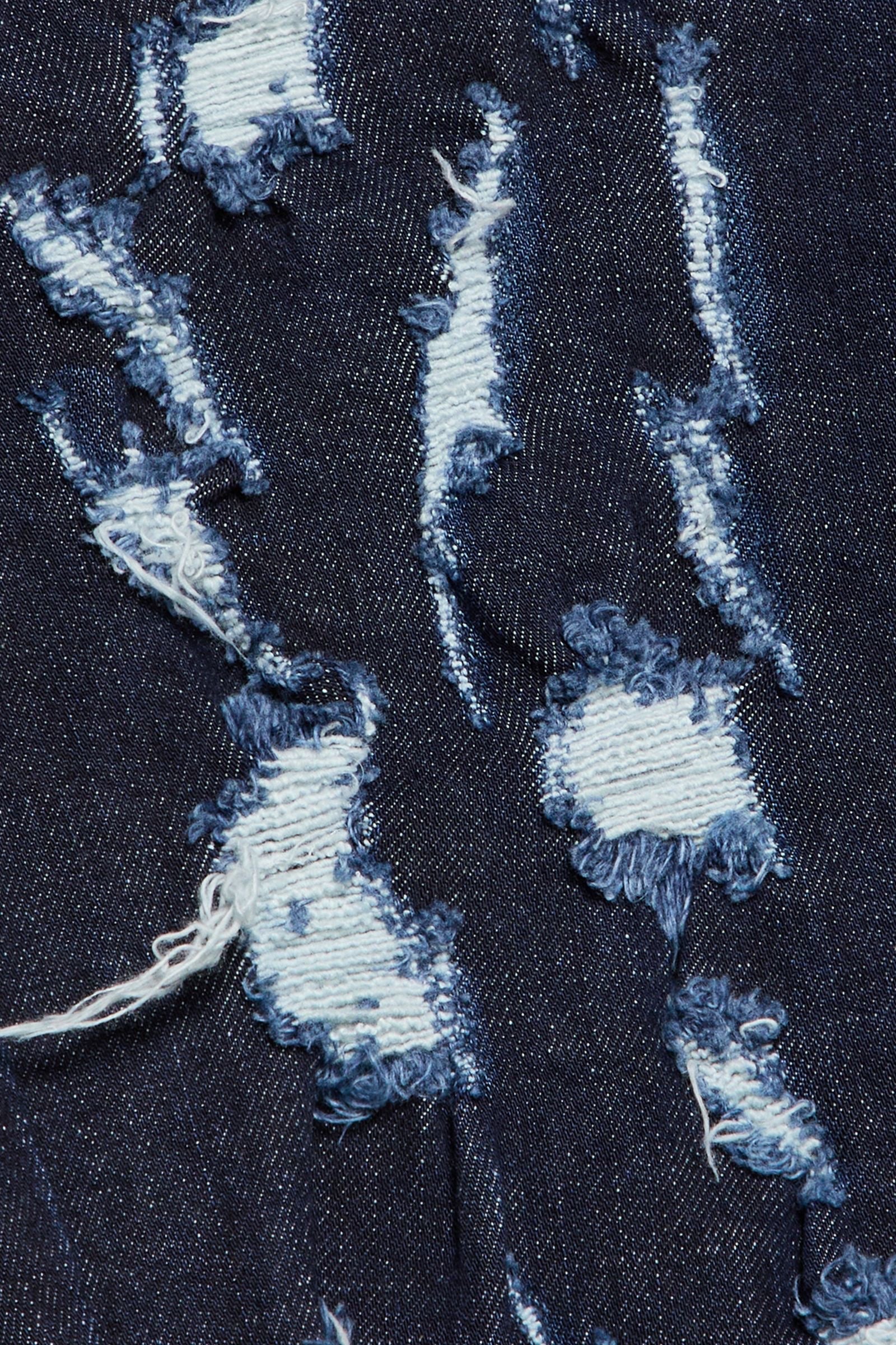Close Up View of the Valabasas "RIPTIDE" INDIGO STACKED Jeans