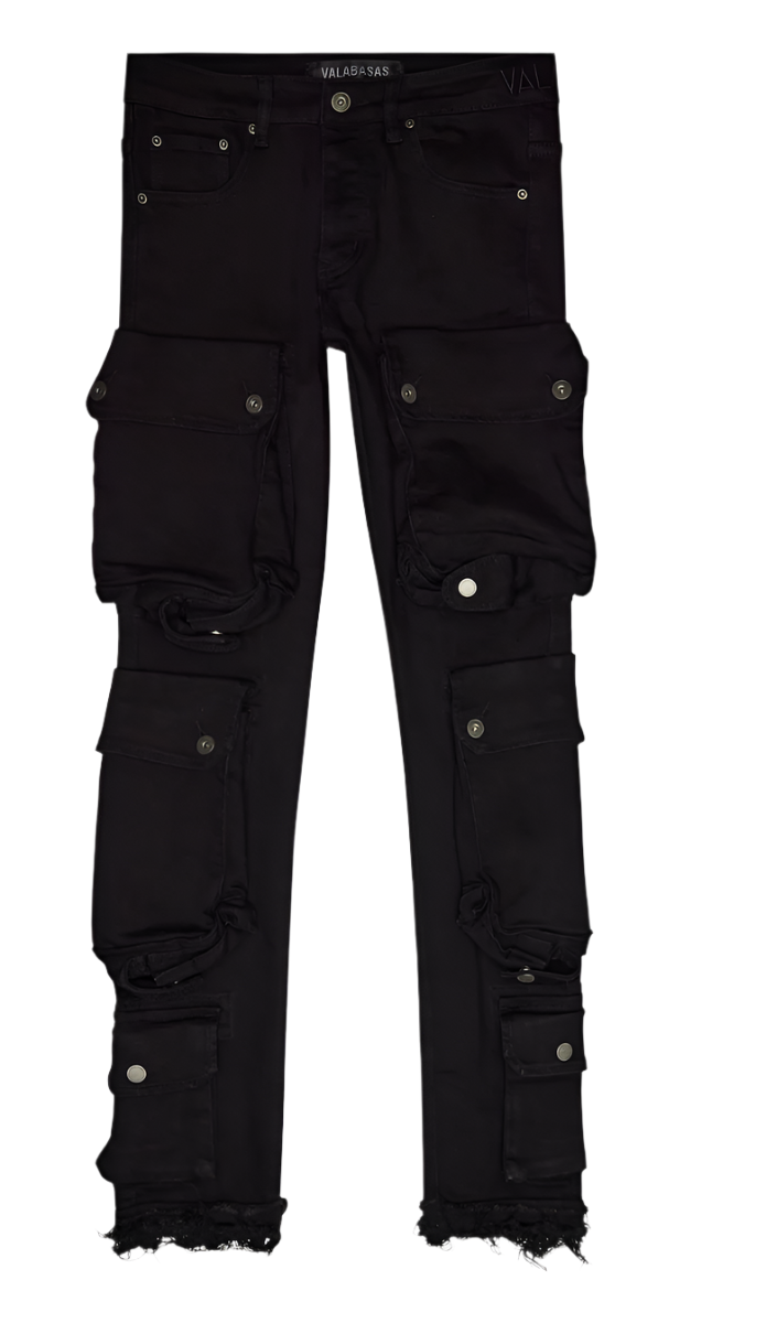 Front View of the Valabasas "CLIFF JUMP" BLACK WASHED SKINNY Jeans