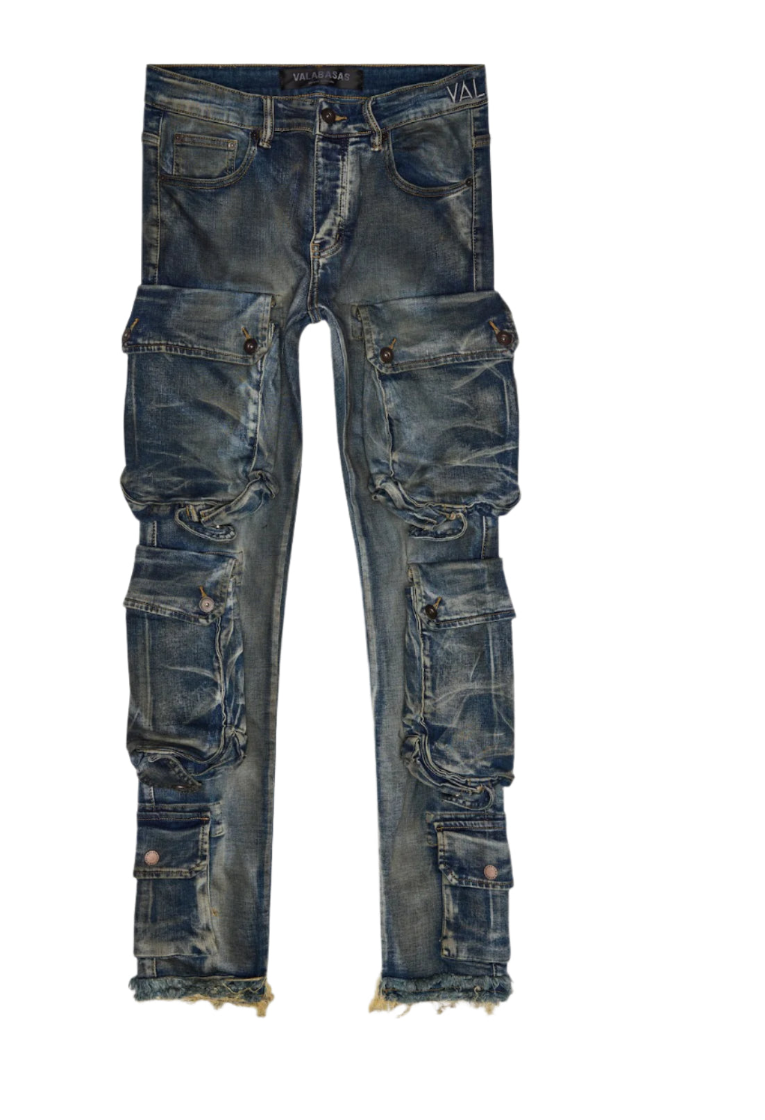 Front View of the Valabasas "CLIFF JUMP" DIRTY LT BLUE SKINNY Jeans