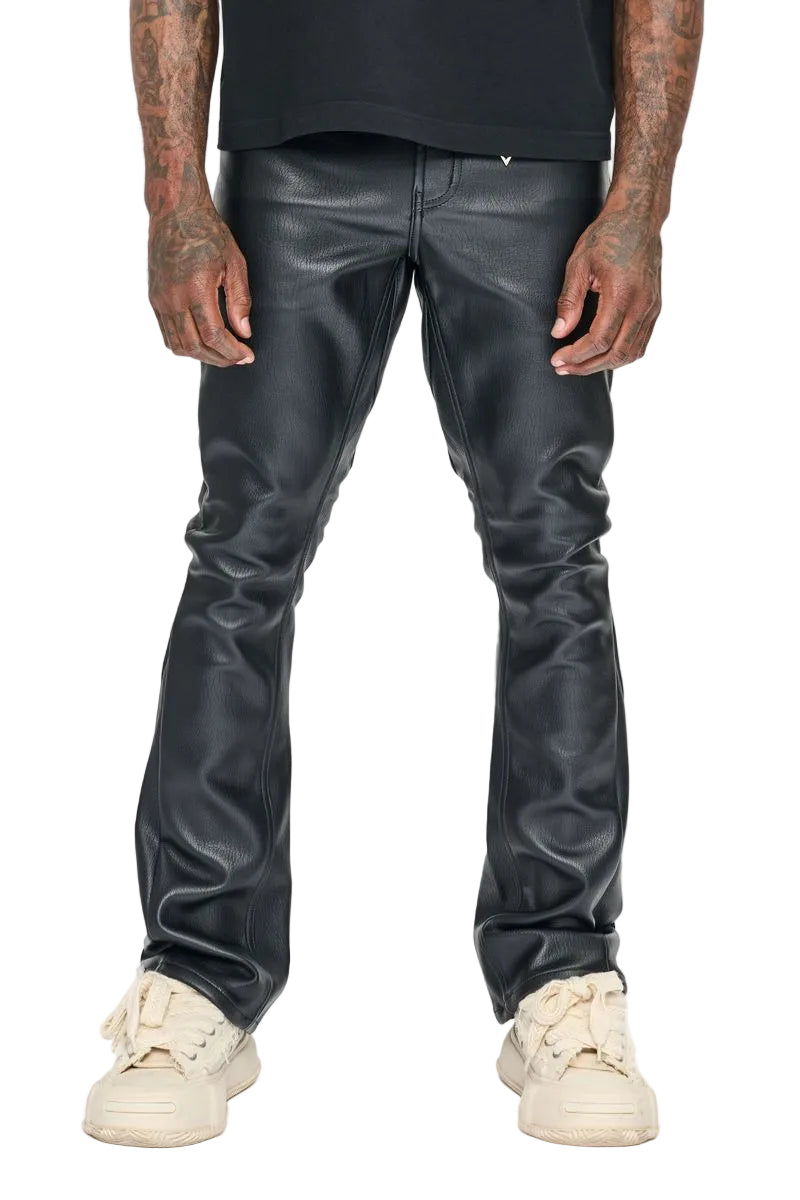 Front View of the Ducati Stacked Black Leather By Valabasas