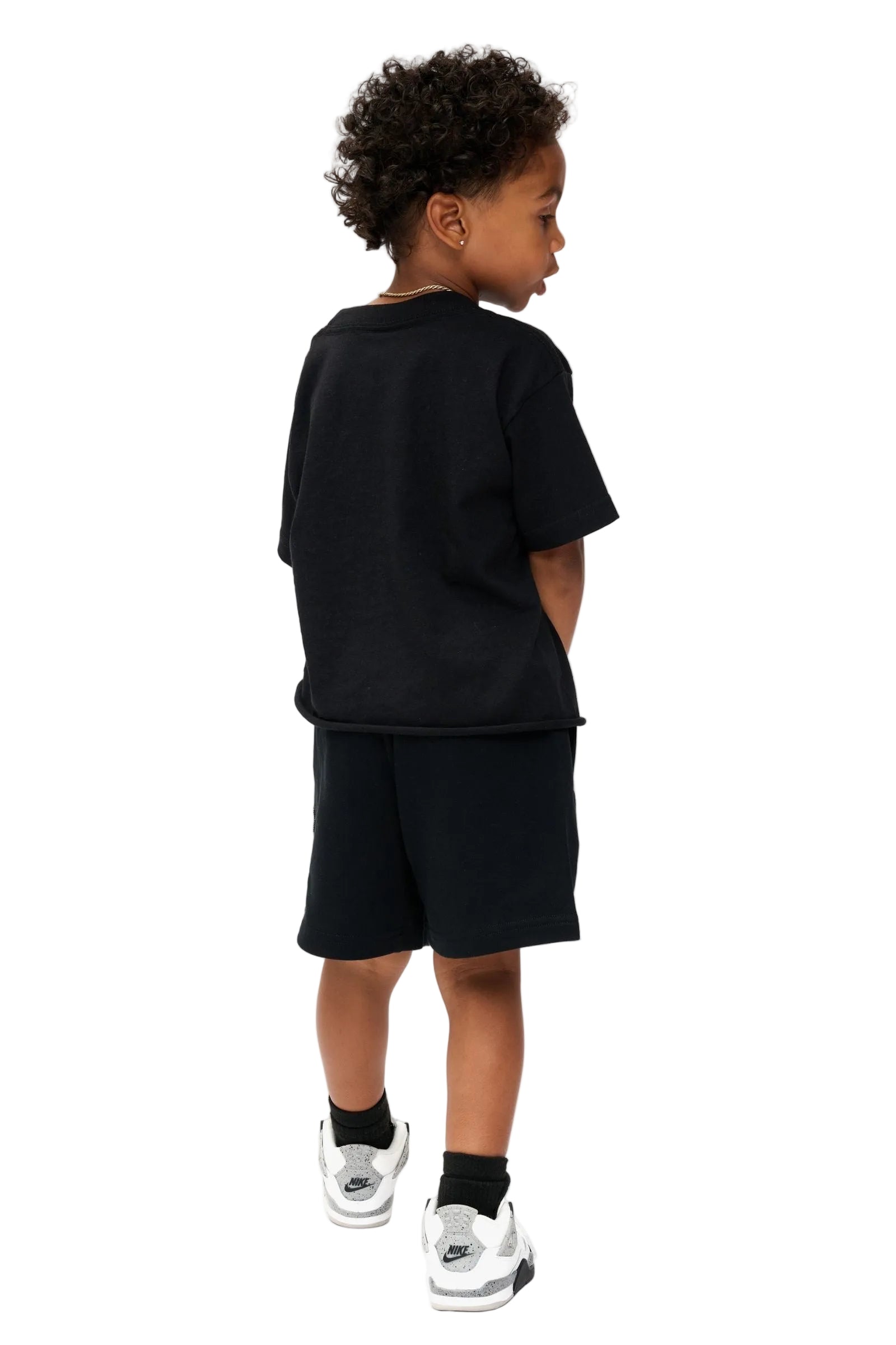 Back Model Pose View of the Valabasas Kids “DUNYA” Shorts